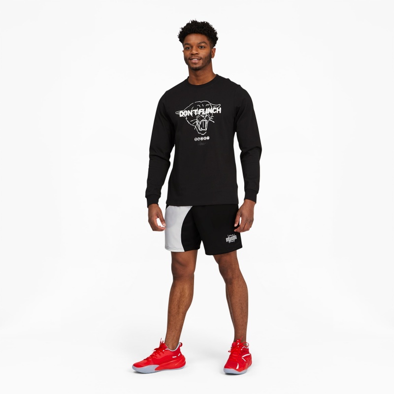 Short Puma Flare Basketball Negros | 83149ROFK