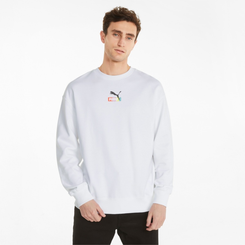 Sudadera Puma Brand Love Multiple Crew Blancos | 51893FWZA