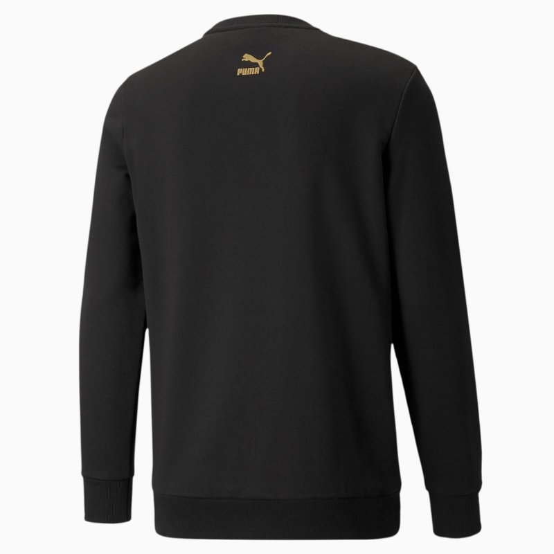 Sudadera Puma CG Estampados French Terry Crew Neck Negros Dorados | 02537GWLS