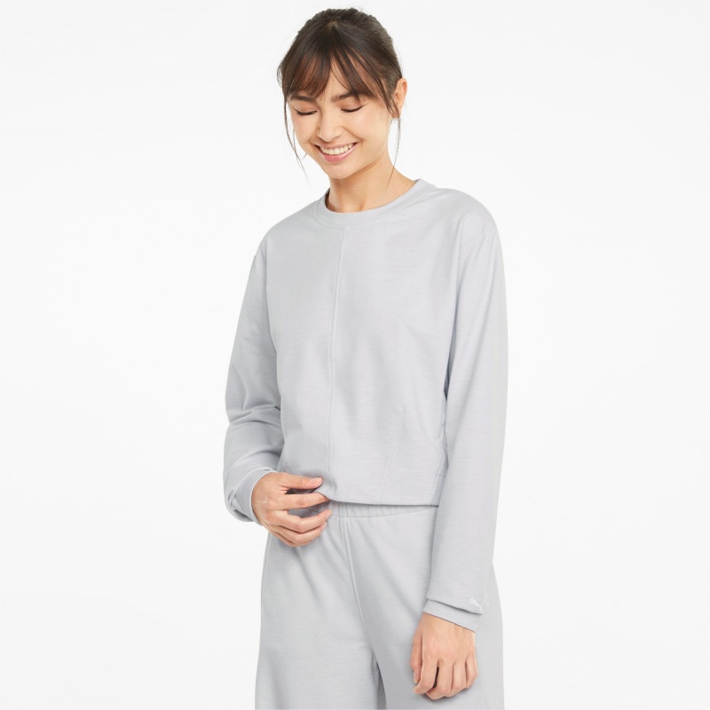 Sudadera Puma CLOUDSPUN Crew Neck Entrenamiento Nimbus Cloud Heather | 14802GATO
