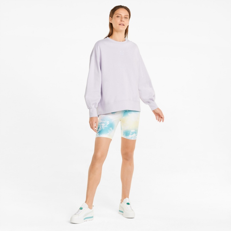 Sudadera Puma Classics Oversized Crew Lavanda | 05617HXJM