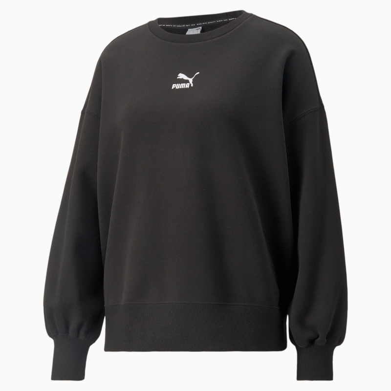 Sudadera Puma Classics Oversized Crew Negros | 49175QWKV