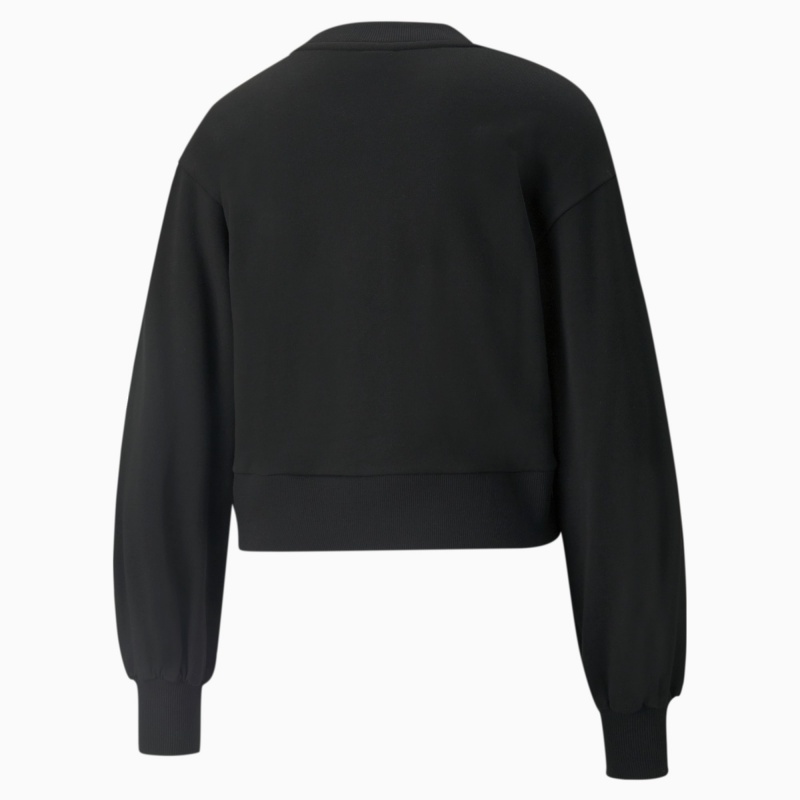 Sudadera Puma Classics Puff Sleeve Crew Neck Negros | 87365WPVD