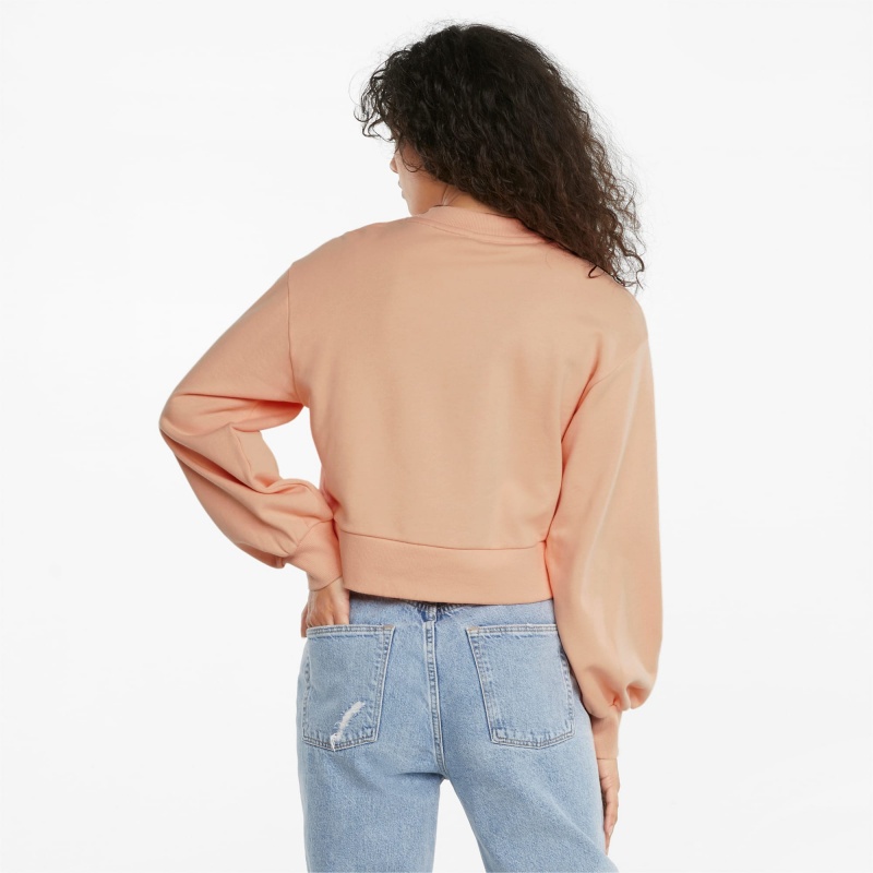 Sudadera Puma Classics Puff Sleeve Crew Neck Peach Parfait | 72839VYEP