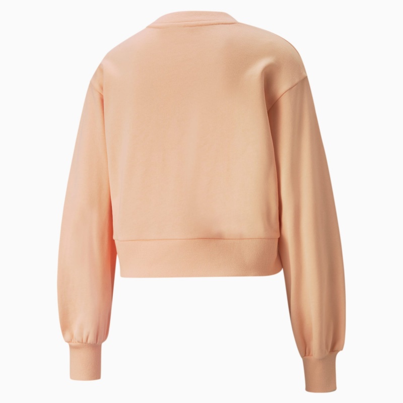 Sudadera Puma Classics Puff Sleeve Crew Neck Peach Parfait | 72839VYEP