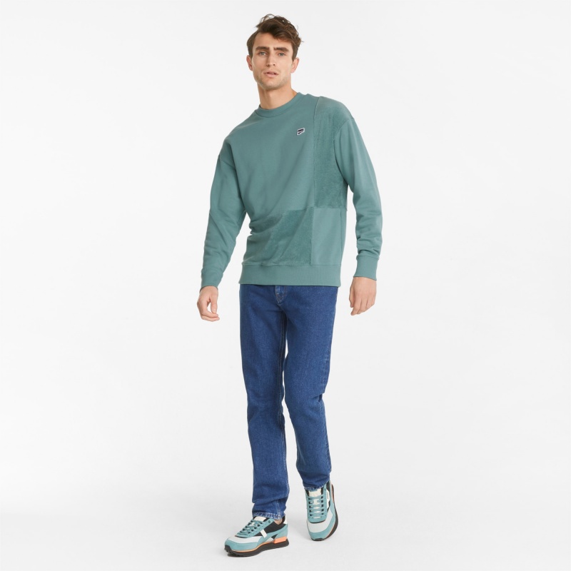 Sudadera Puma Downtown Crew Neck Azules | 85096QNBK