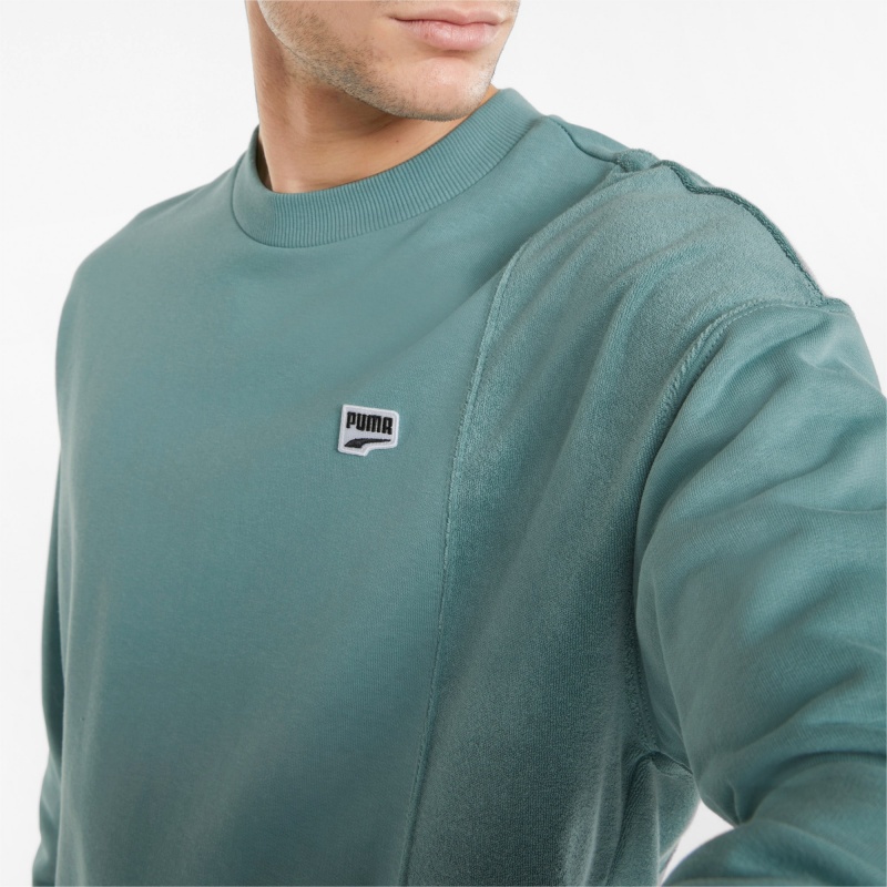 Sudadera Puma Downtown Crew Neck Azules | 85096QNBK