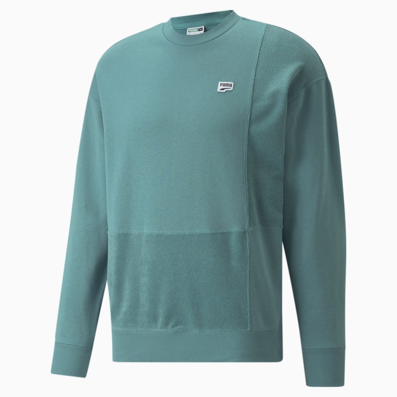 Sudadera Puma Downtown Crew Neck Azules | 85096QNBK