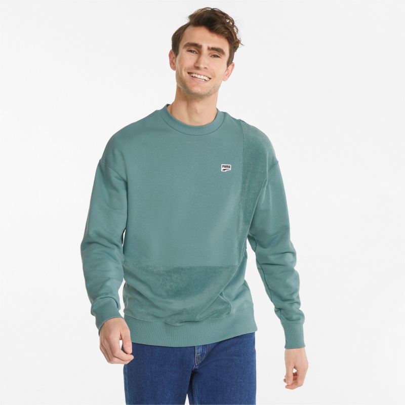Sudadera Puma Downtown Crew Neck Azules | 85096QNBK