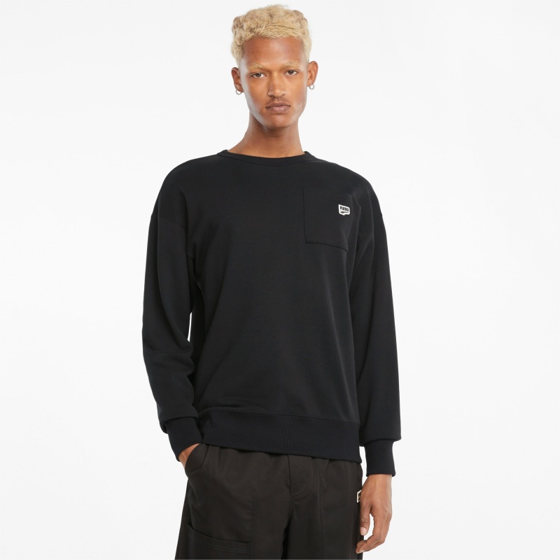 Sudadera Puma Downtown Crew Neck Negros | 56318TRHE