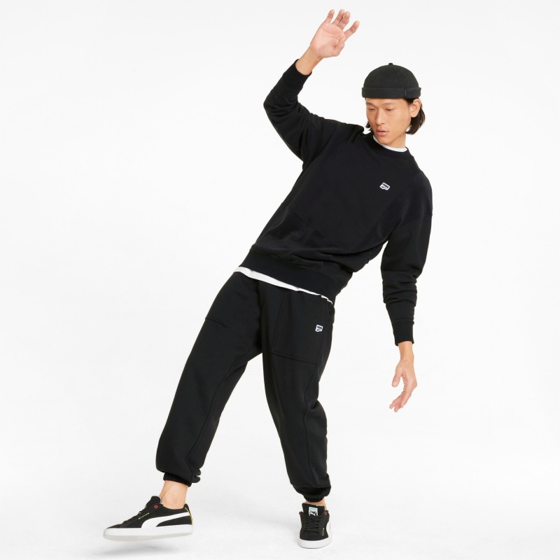Sudadera Puma Downtown Crew Neck Negros | 57346LPXI