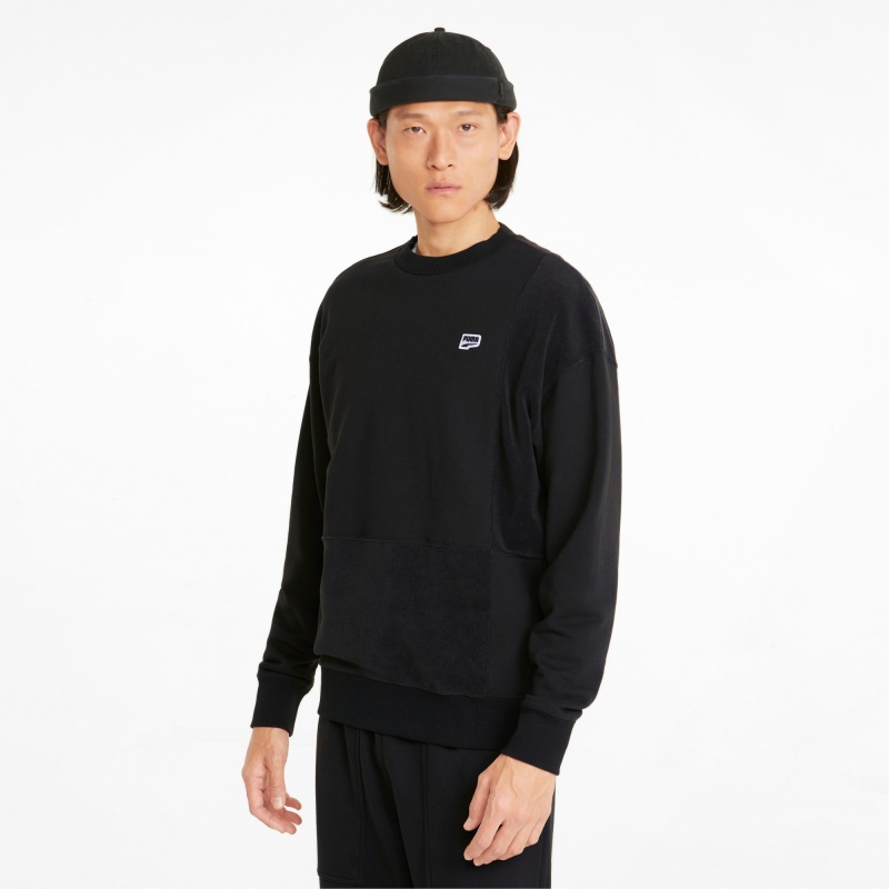 Sudadera Puma Downtown Crew Neck Negros | 57346LPXI