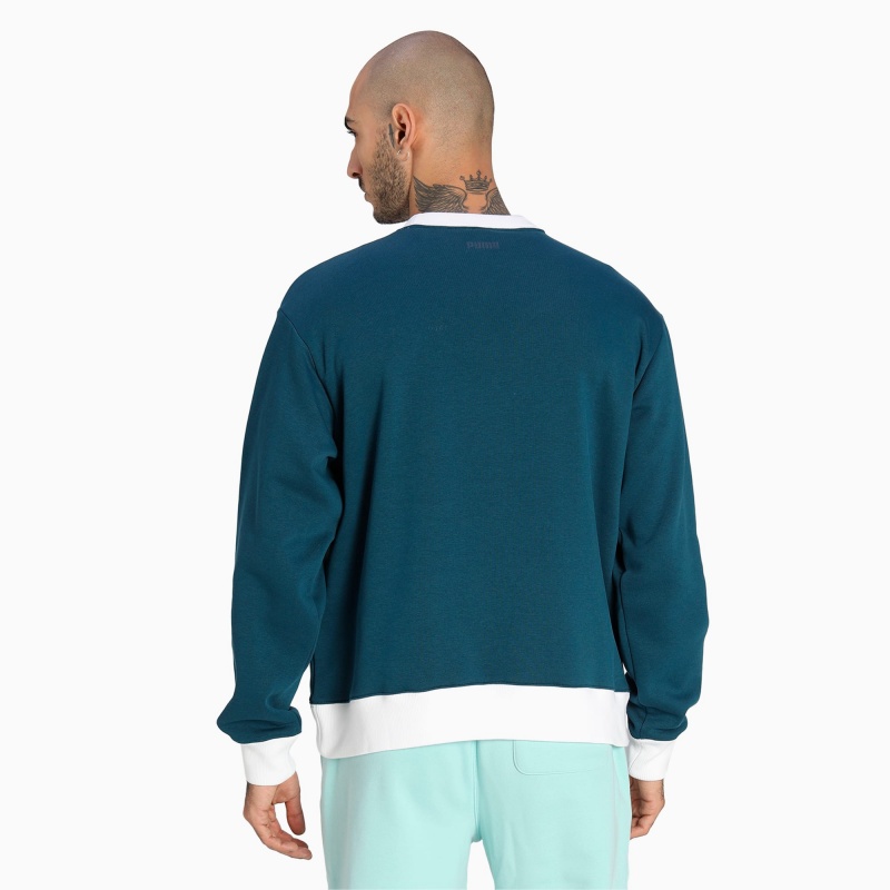 Sudadera Puma Enrolment Crew Neck Basketball Azules | 95074WNFB
