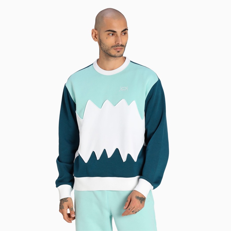 Sudadera Puma Enrolment Crew Neck Basketball Azules | 95074WNFB