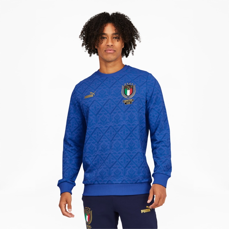 Sudadera Puma FIGC Estampados Winner Soccer Azules Azules | 07549JZRI