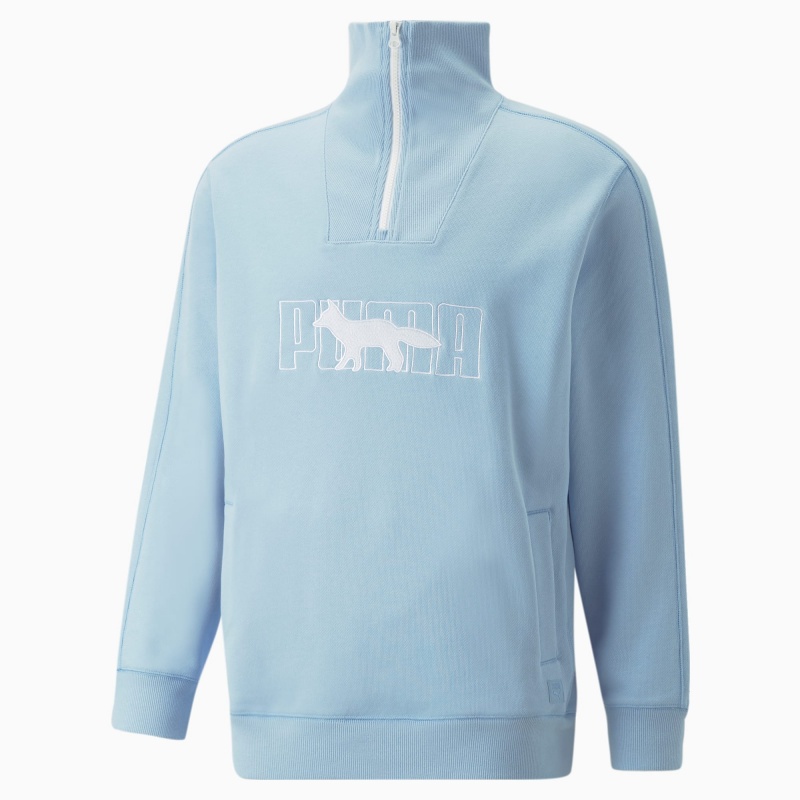 Sudadera Puma PUMA x MAISON KITSUNE Half-Zip Azules | 51937CKVX