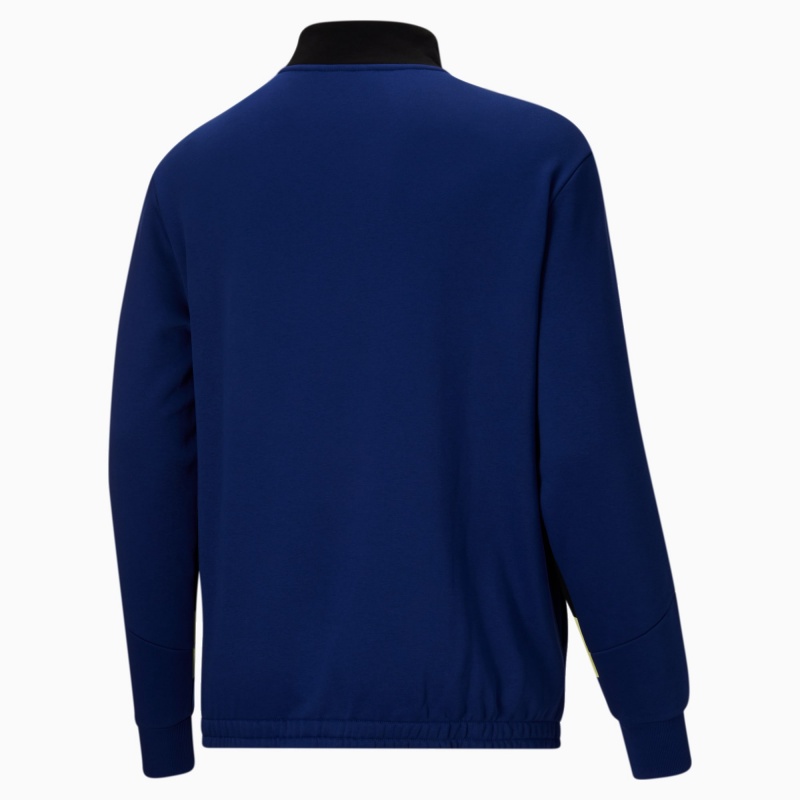Sudadera Puma Rebel Fleece Half Zip BT Azules Negros | 15376WEAU