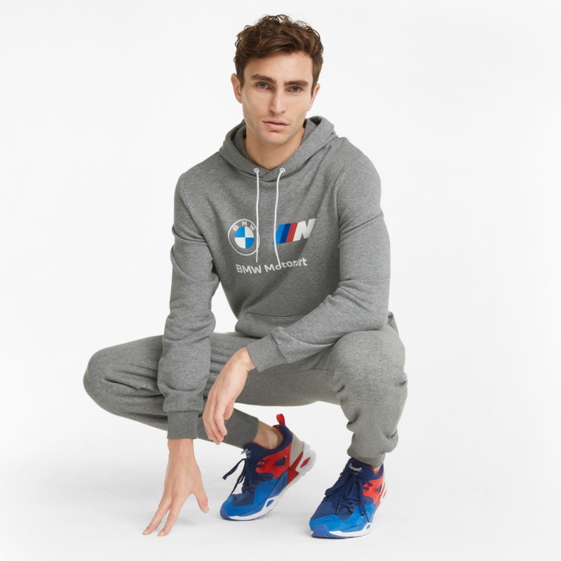 Sudadera con Capucha Puma BMW M Motorsport Essentials Entrenamiento Medium Gray Heather | 17645QIPR