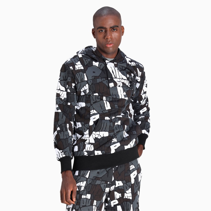 Sudadera con Capucha Puma Booster Basketball Negros | 35249JORS
