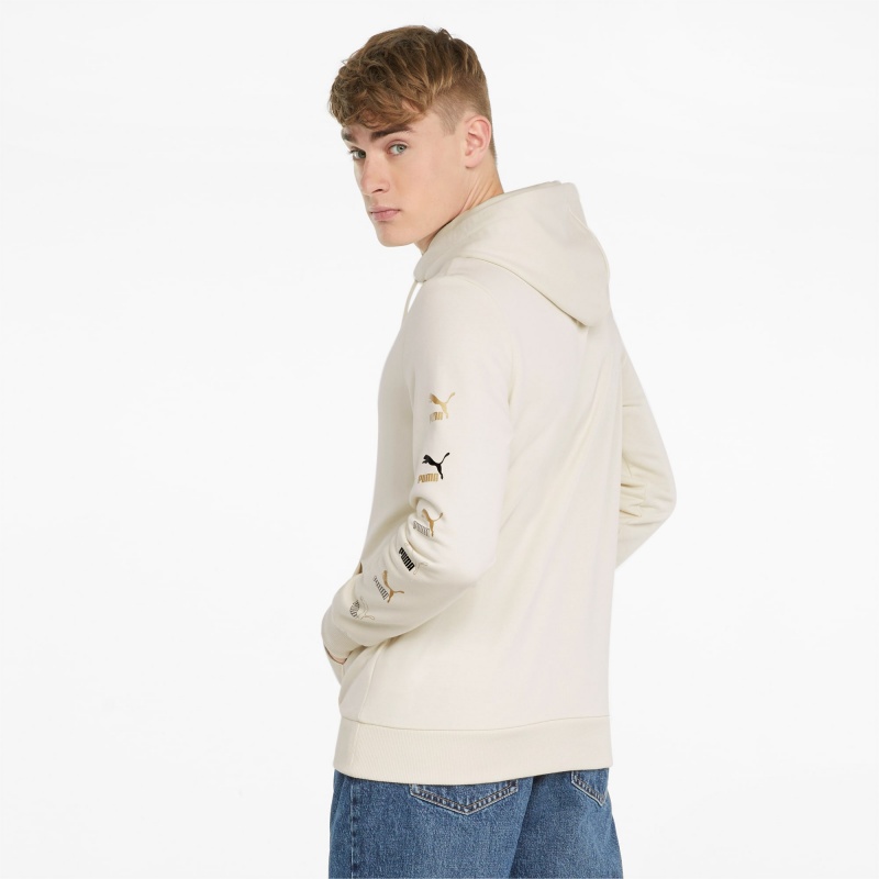 Sudadera con Capucha Puma CG Estampados French Terry Ivory Glow | 35869KYDU