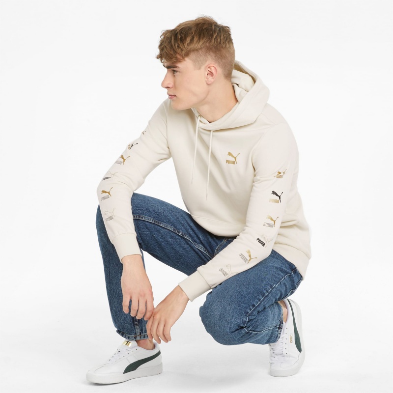 Sudadera con Capucha Puma CG Estampados French Terry Ivory Glow | 35869KYDU