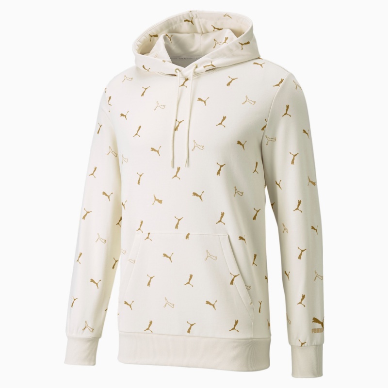 Sudadera con Capucha Puma CG Printed French Terry Ivory Glow | 92681QVLN