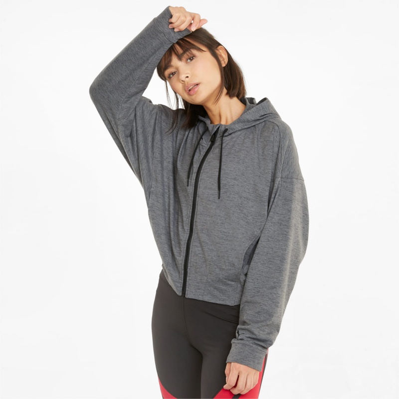 Sudadera con Capucha Puma CLOUDSPUN Full-Zip Entrenamiento Negros | 36175OUDR