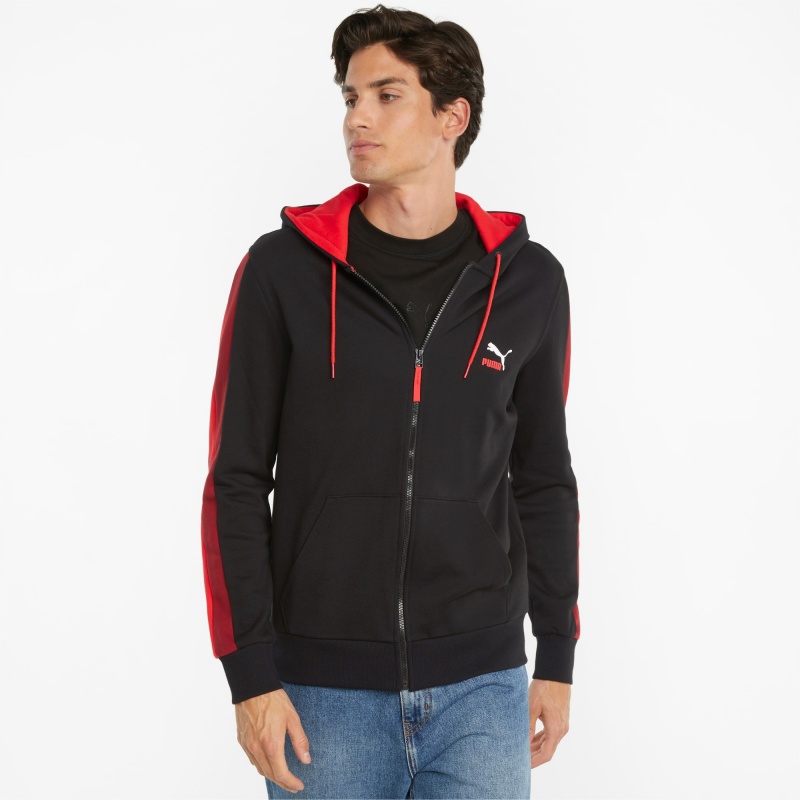 Sudadera con Capucha Puma CLSX French Terry Full-Zip Negros | 86527DSMF