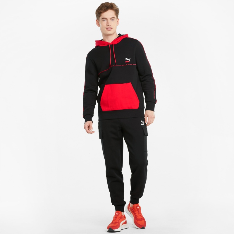 Sudadera con Capucha Puma CLSX Piped Regular Negros | 30759SLNT