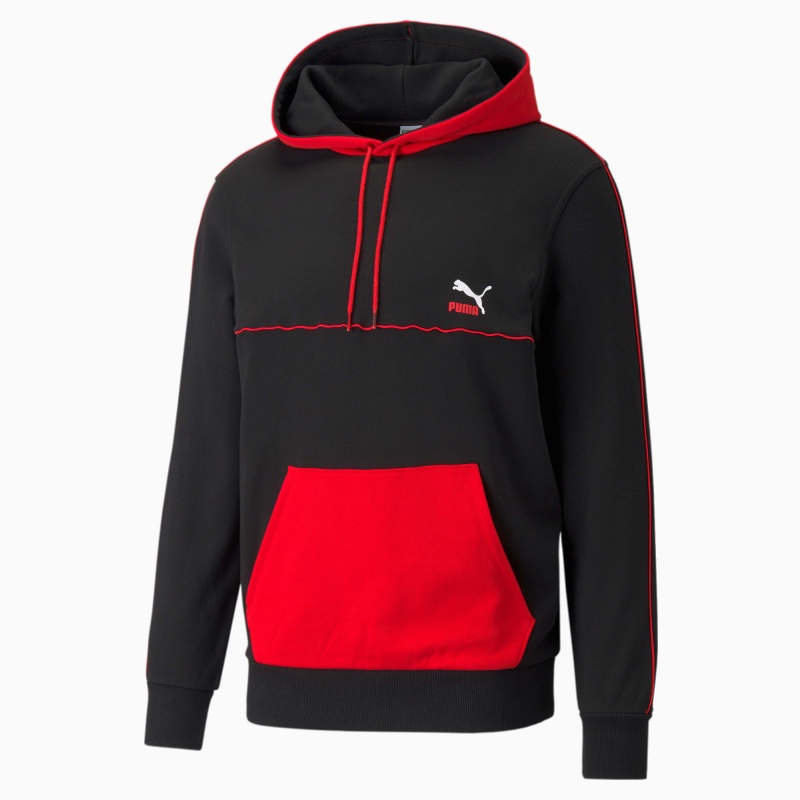 Sudadera con Capucha Puma CLSX Piped Regular Negros | 30759SLNT