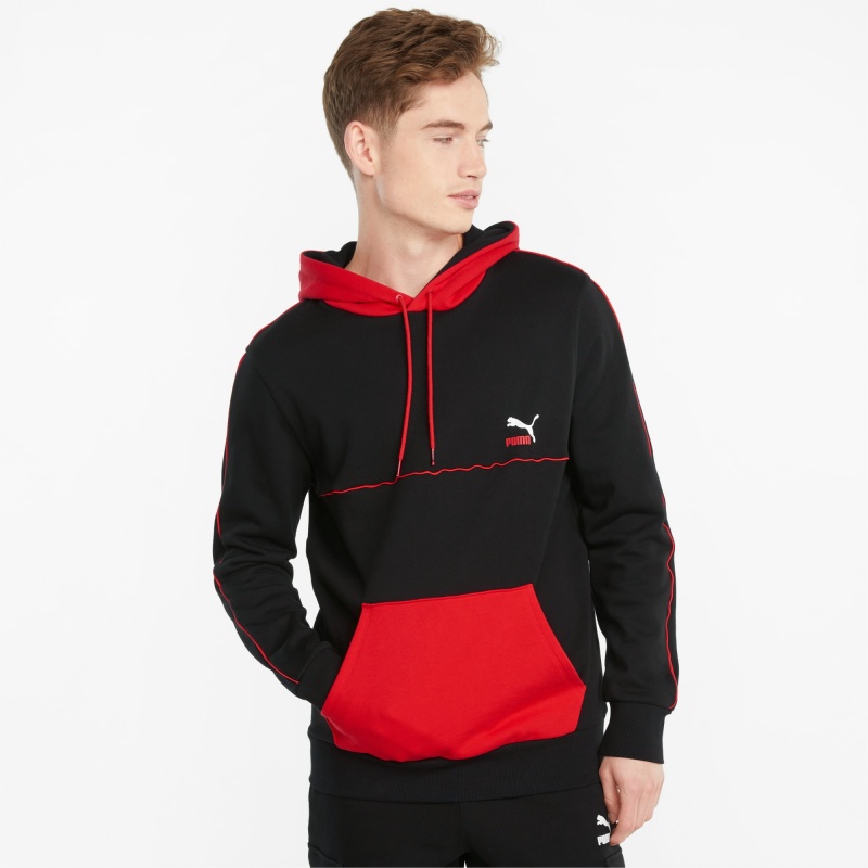 Sudadera con Capucha Puma CLSX Piped Regular Negros | 30759SLNT