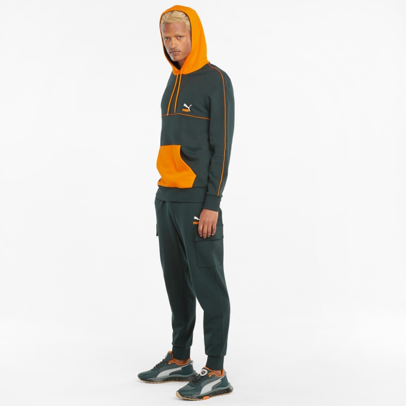 Sudadera con Capucha Puma CLSX Piped Regular Verdes | 14207HDST