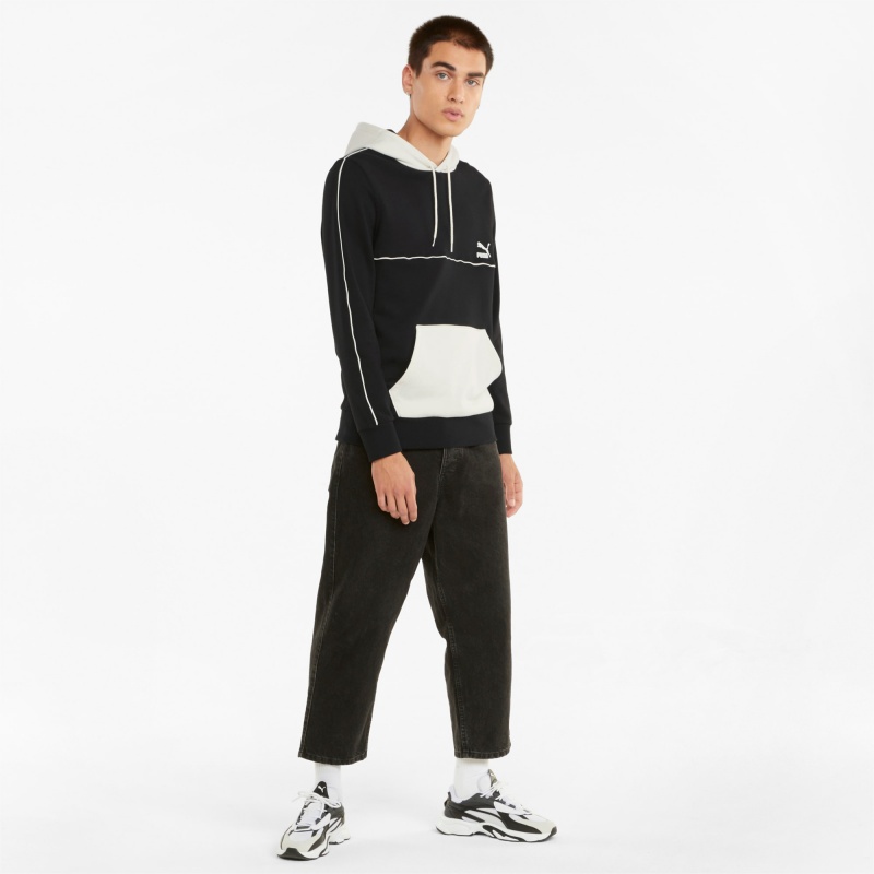 Sudadera con Capucha Puma CLSX Piped Regular Negros | 52130JREK