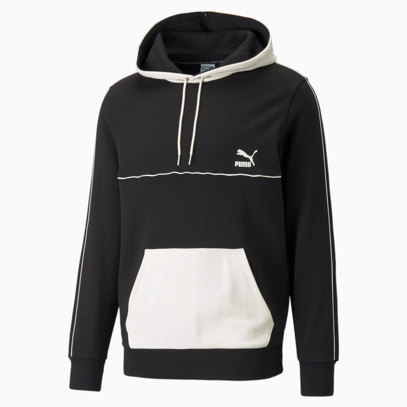 Sudadera con Capucha Puma CLSX Piped Regular Negros | 52130JREK