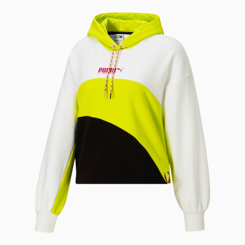 Sudadera con Capucha Puma City Lights Pista Blancos Amarillos | 01972YFXQ