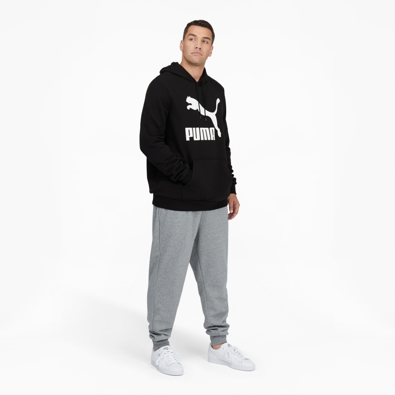 Sudadera con Capucha Puma Classic Logo Hoodie FL BT Negros Blancos | 07396ZRMD