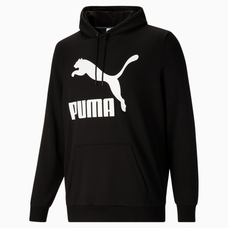 Sudadera con Capucha Puma Classic Logo Hoodie FL BT Negros Blancos | 07396ZRMD