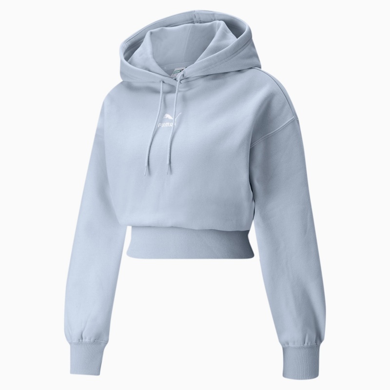 Sudadera con Capucha Puma Classics Cropped Arctic Ice | 46938HWBX