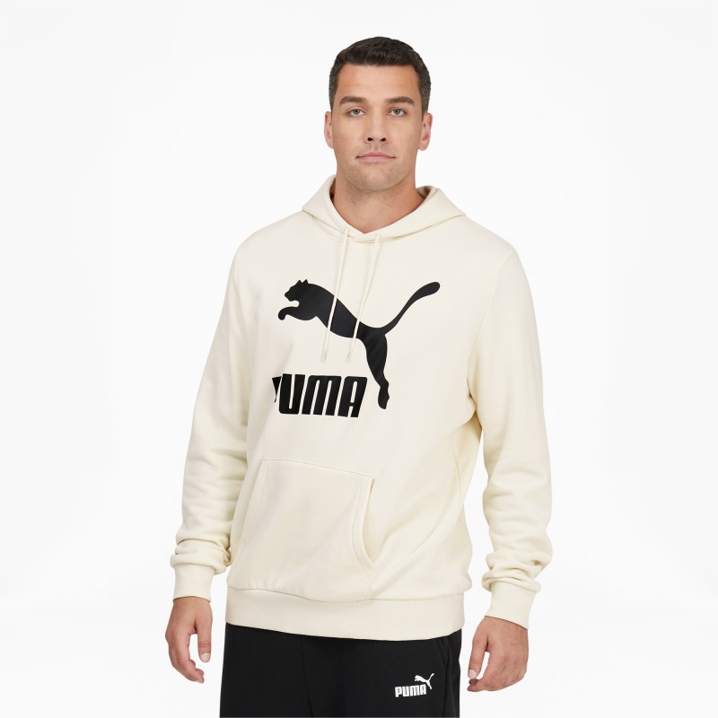 Sudadera con Capucha Puma Classics Logo Hoodie FL BT Ivory Glow | 39617LNQJ