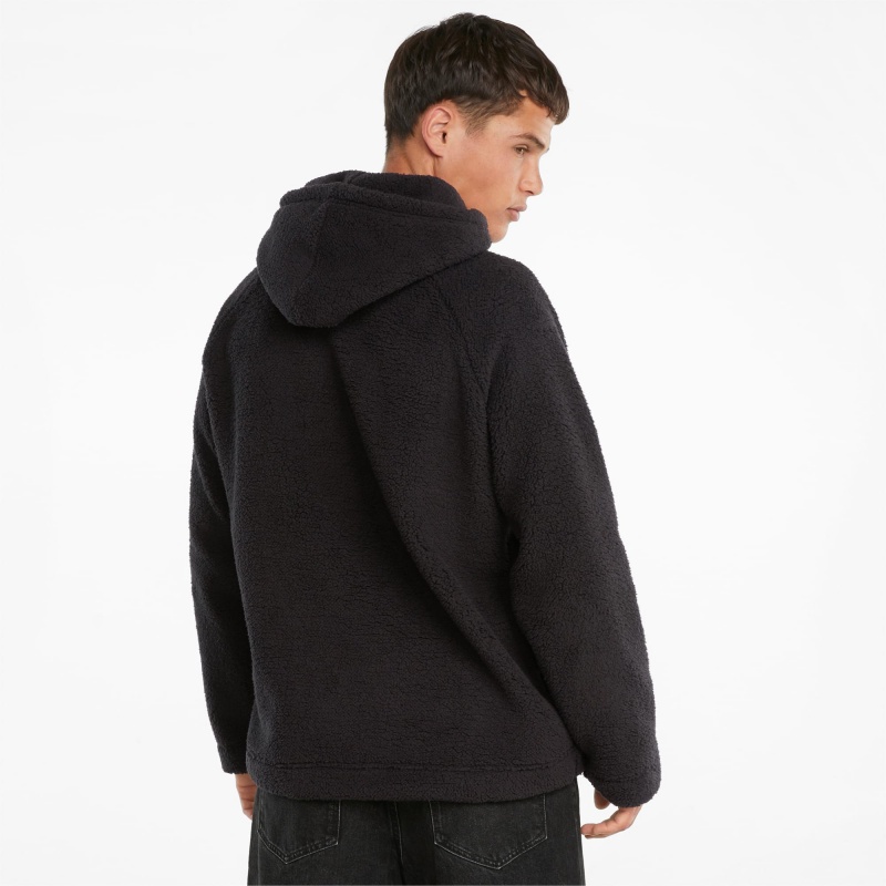Sudadera con Capucha Puma Classics Sherpa Negros | 53489IXHY