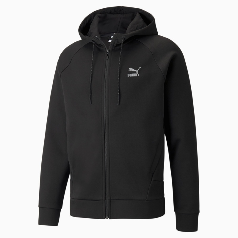 Sudadera con Capucha Puma Classics Tech Full-Zip Negros | 39085RVIT