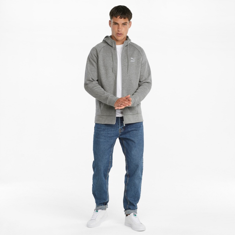 Sudadera con Capucha Puma Classics Tech Full-Zip Medium Gray Heather | 64983ZGSH