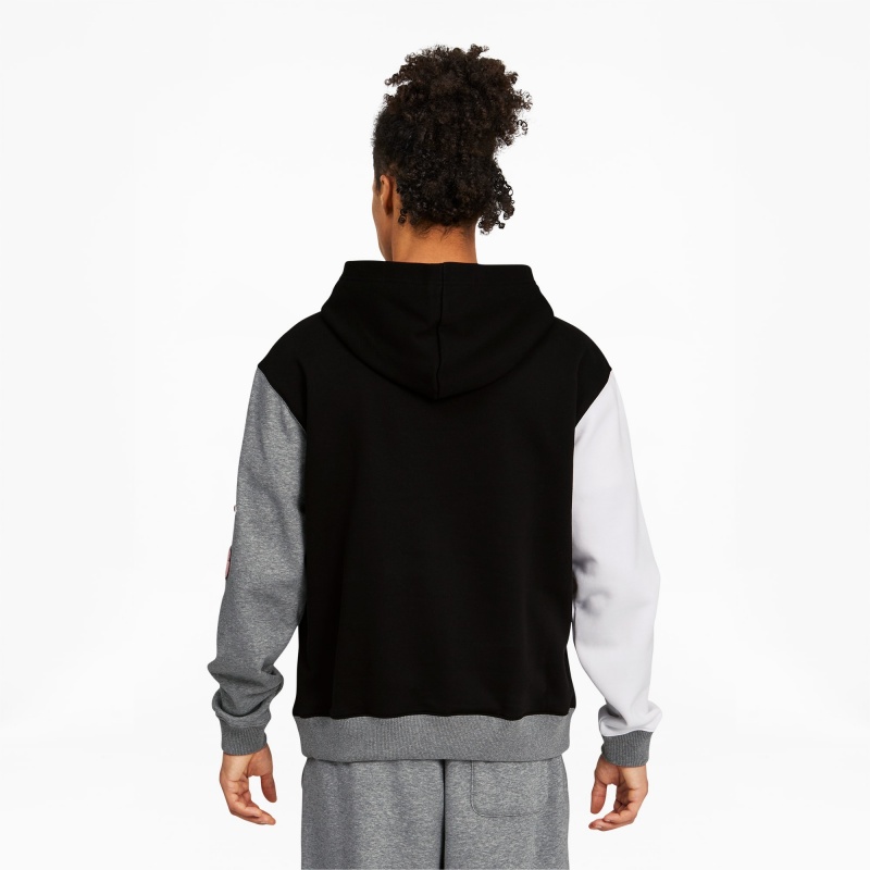Sudadera con Capucha Puma Combine Basketball Negros | 71069RSUE