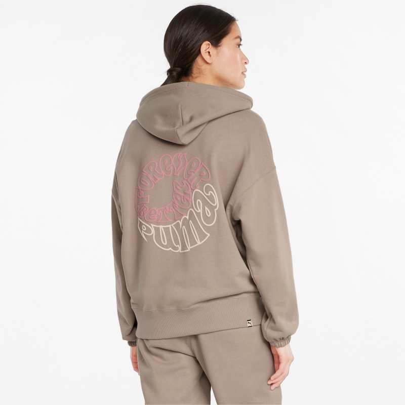 Sudadera con Capucha Puma Downtown Estampados Verdes | 05679NBRL