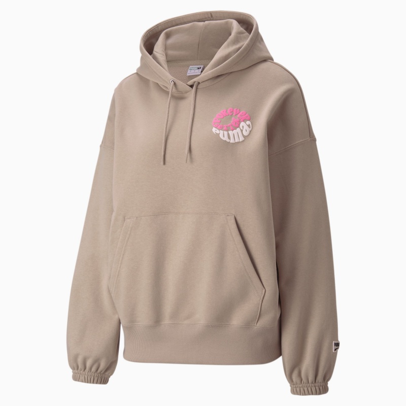 Sudadera con Capucha Puma Downtown Estampados Verdes | 05679NBRL