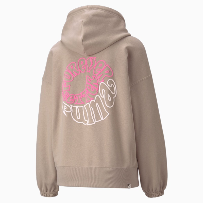 Sudadera con Capucha Puma Downtown Estampados Verdes | 05679NBRL