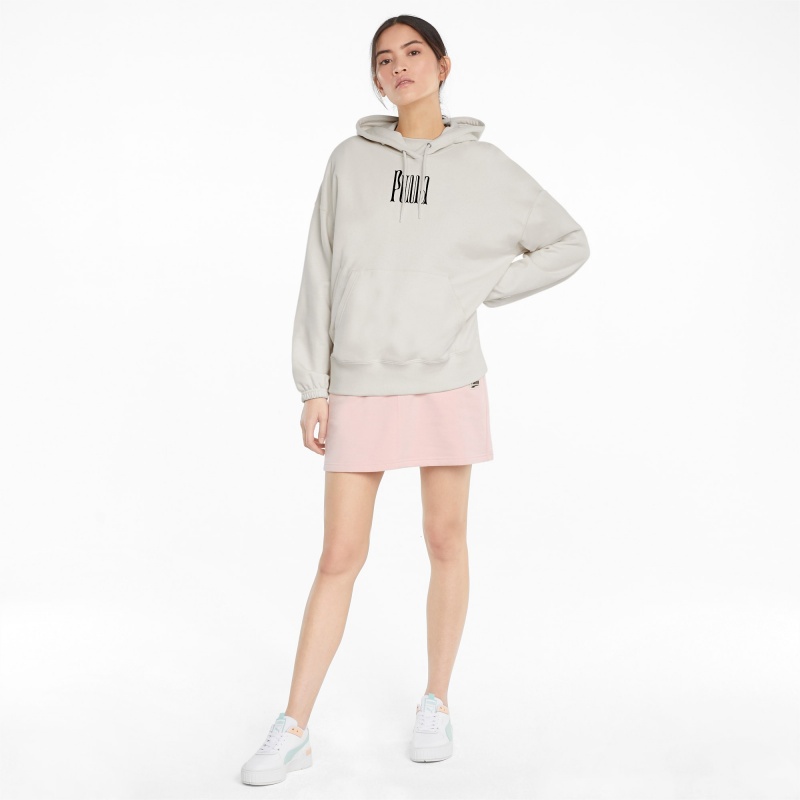 Sudadera con Capucha Puma Downtown Estampados Ivory Glow | 84219DBQW
