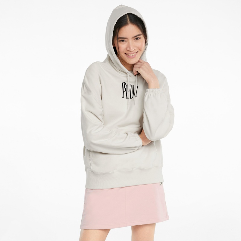 Sudadera con Capucha Puma Downtown Estampados Ivory Glow | 84219DBQW