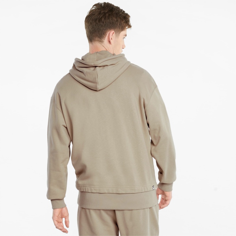 Sudadera con Capucha Puma Downtown Estampados French Terry Verdes | 39706WUPV