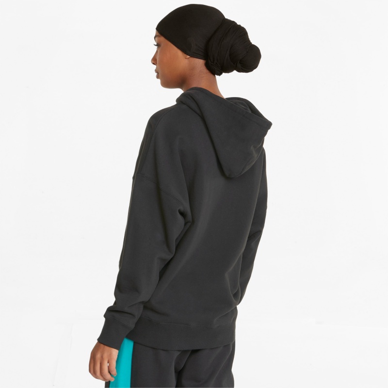 Sudadera con Capucha Puma Downtown Relaxed Negros | 08645AVXM